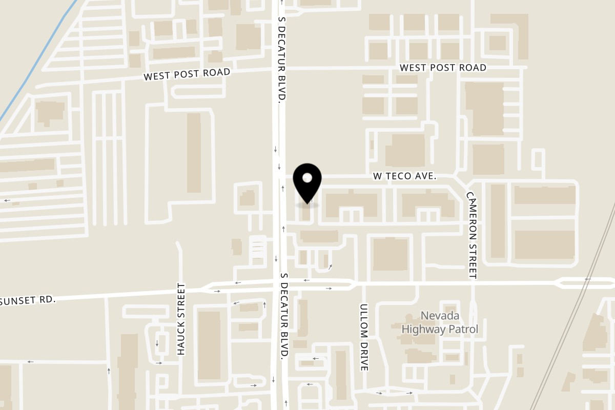 Map showing the location of Birria - Bite los Arcos Decatur Boulevard on 6430 S Decatur Blvd suite 700 in Las Vegas